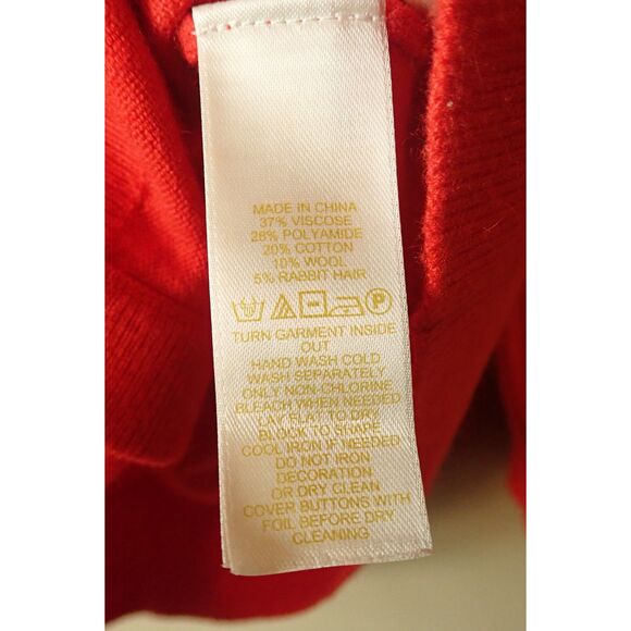 Kate Spade Jeweled Button Up Cardigan Sweater Preppy Red Medium - Picture 10 of 10